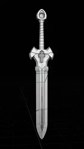 Simple lowpoly fantasy sword modeling