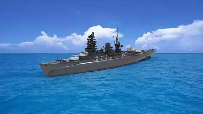 Japanese battleship Nagato 3D model