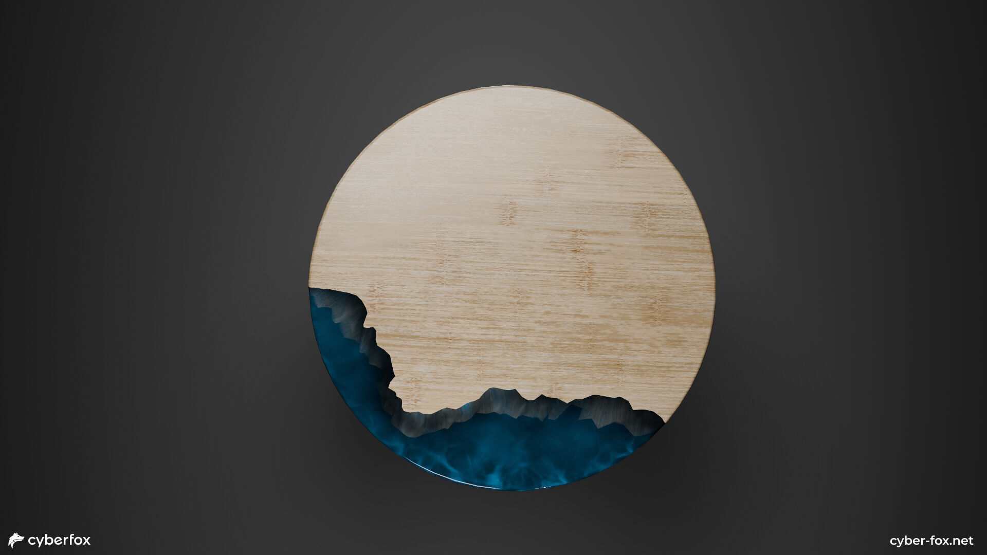 Coffee Table with Epoxy Resin Low-poly 3D model_1