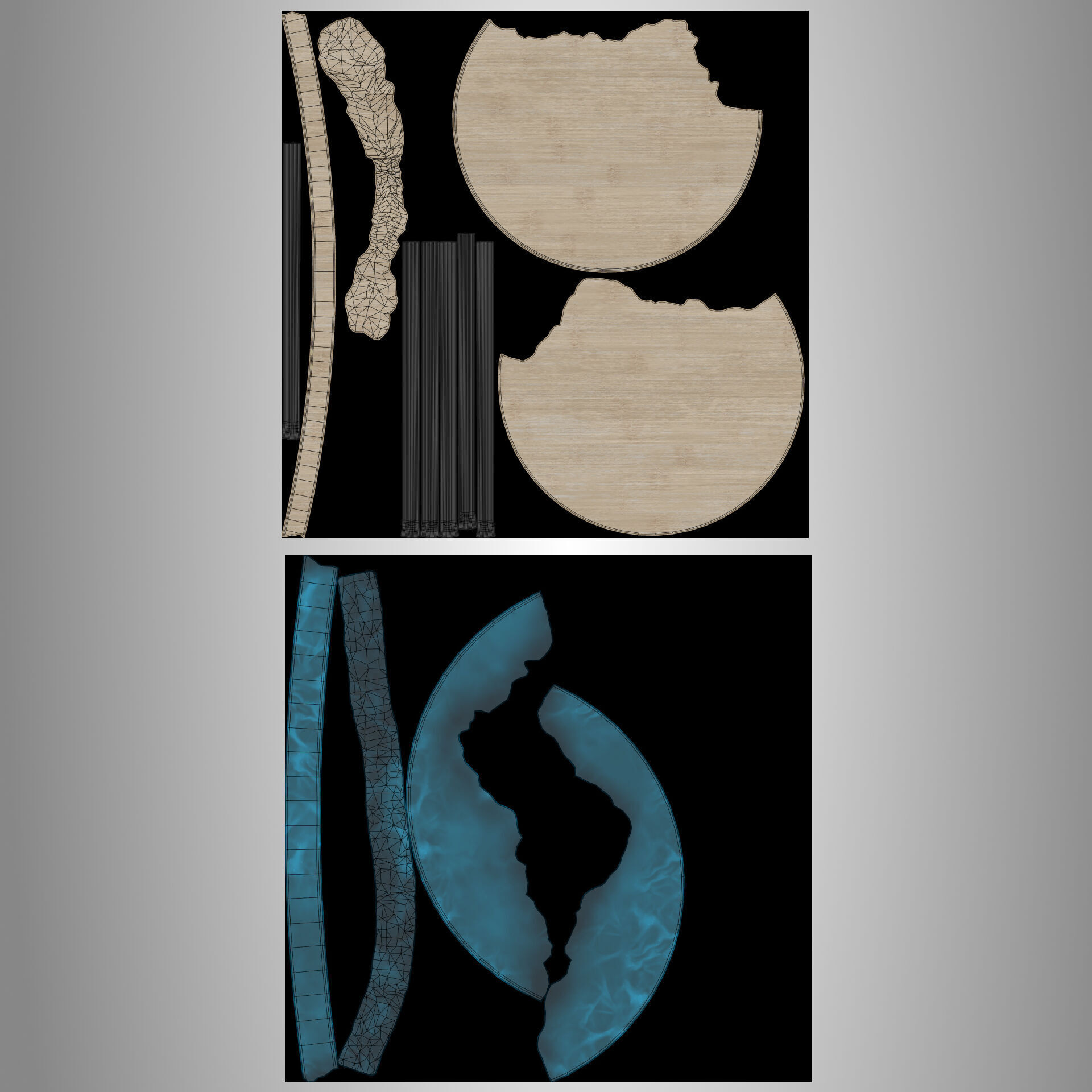 Coffee Table with Epoxy Resin Low-poly 3D model_6