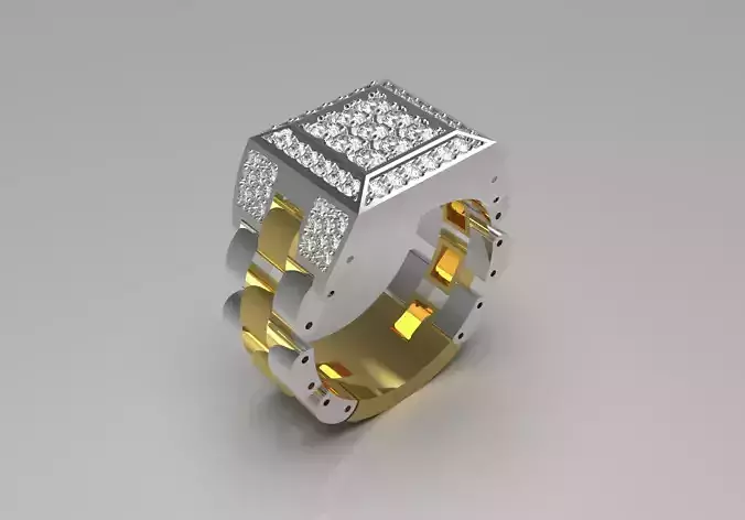 Luxury man Rolex design diamond ring model ror0021