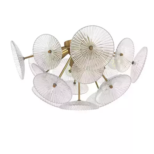 Restoration Hardware Celestia Glass Flushmount Aged Brass