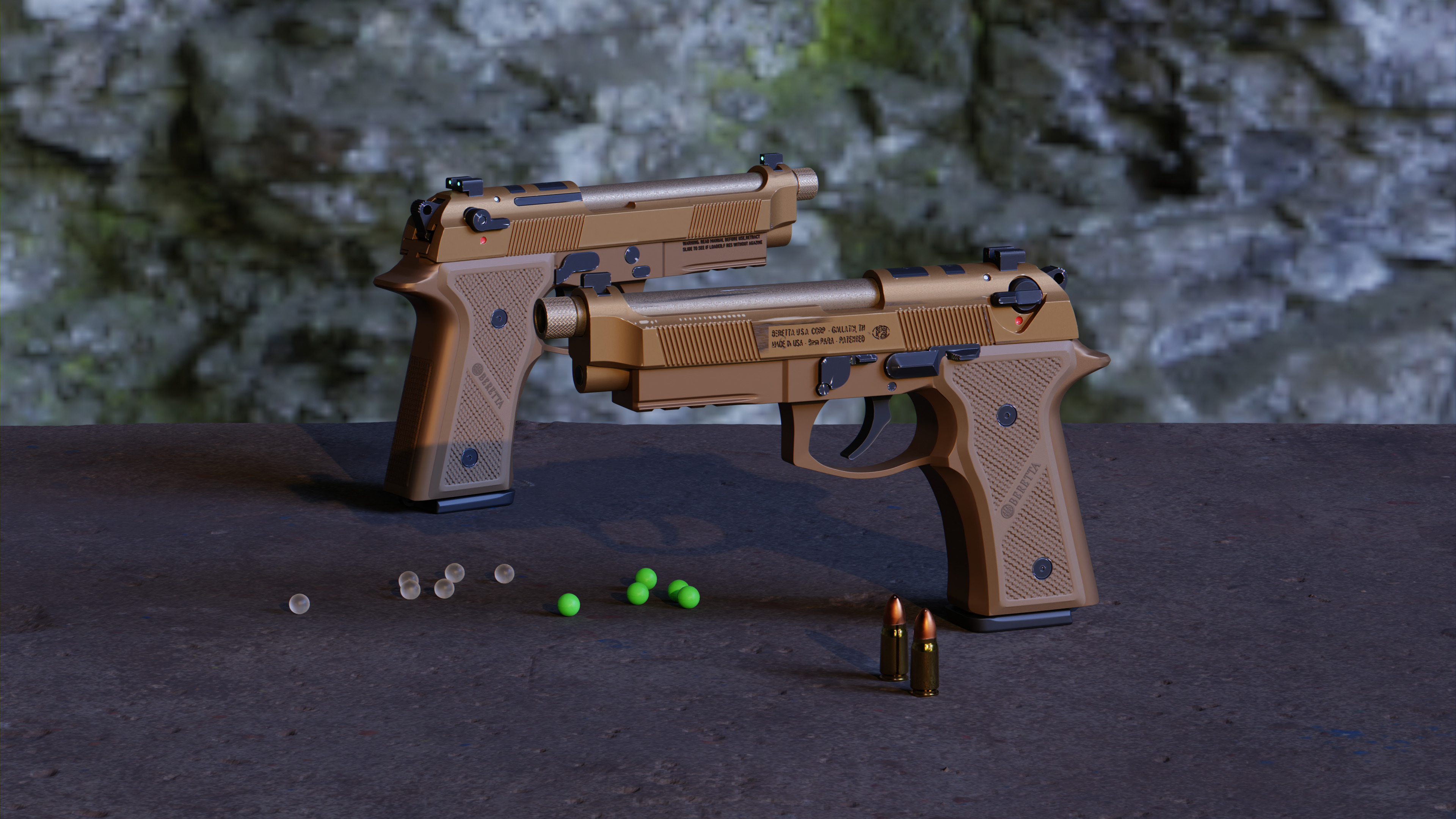 Beretta M9A4 3D model Low-poly 3D model_7
