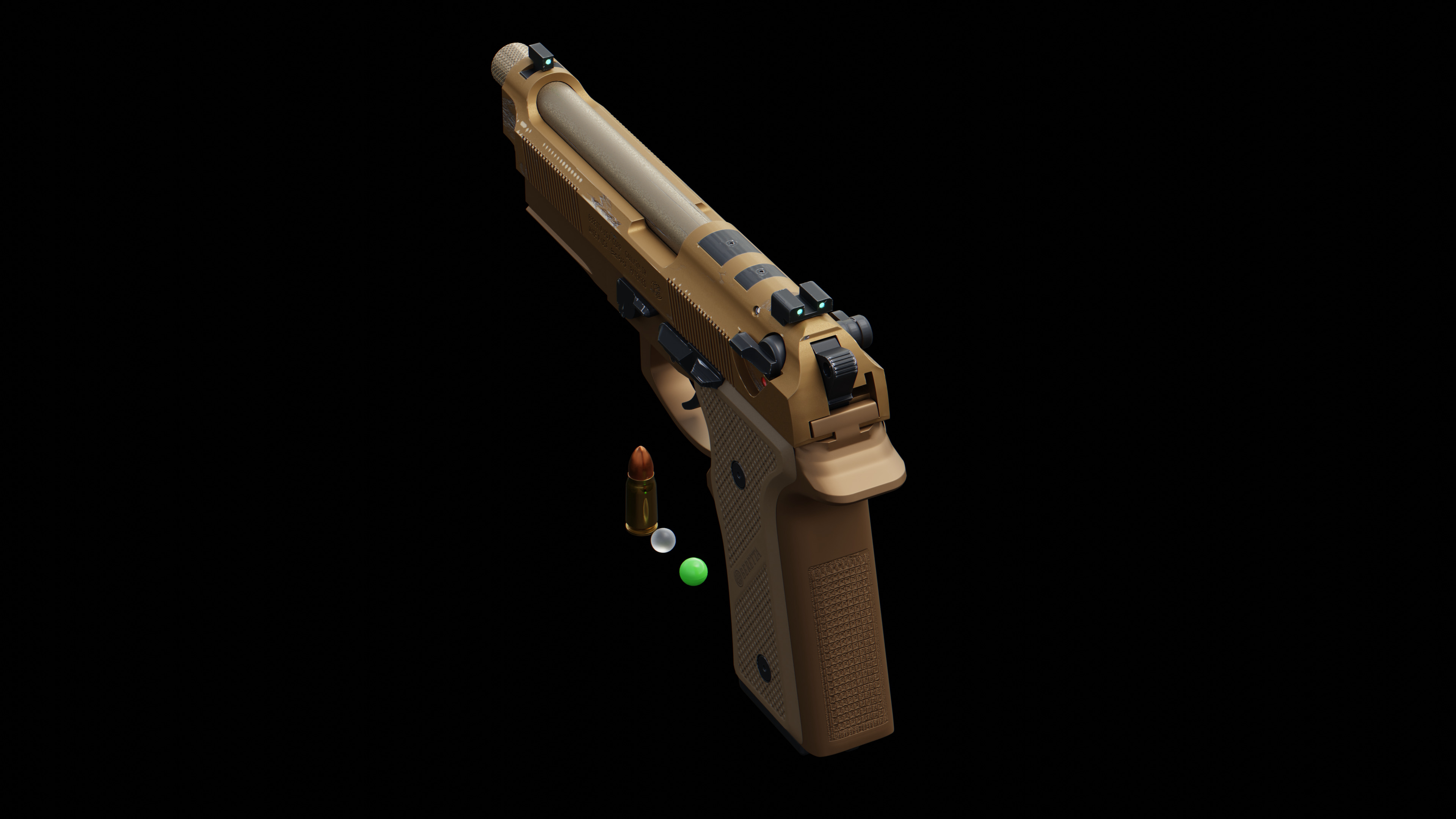 Beretta M9A4 3D model Low-poly 3D model_4