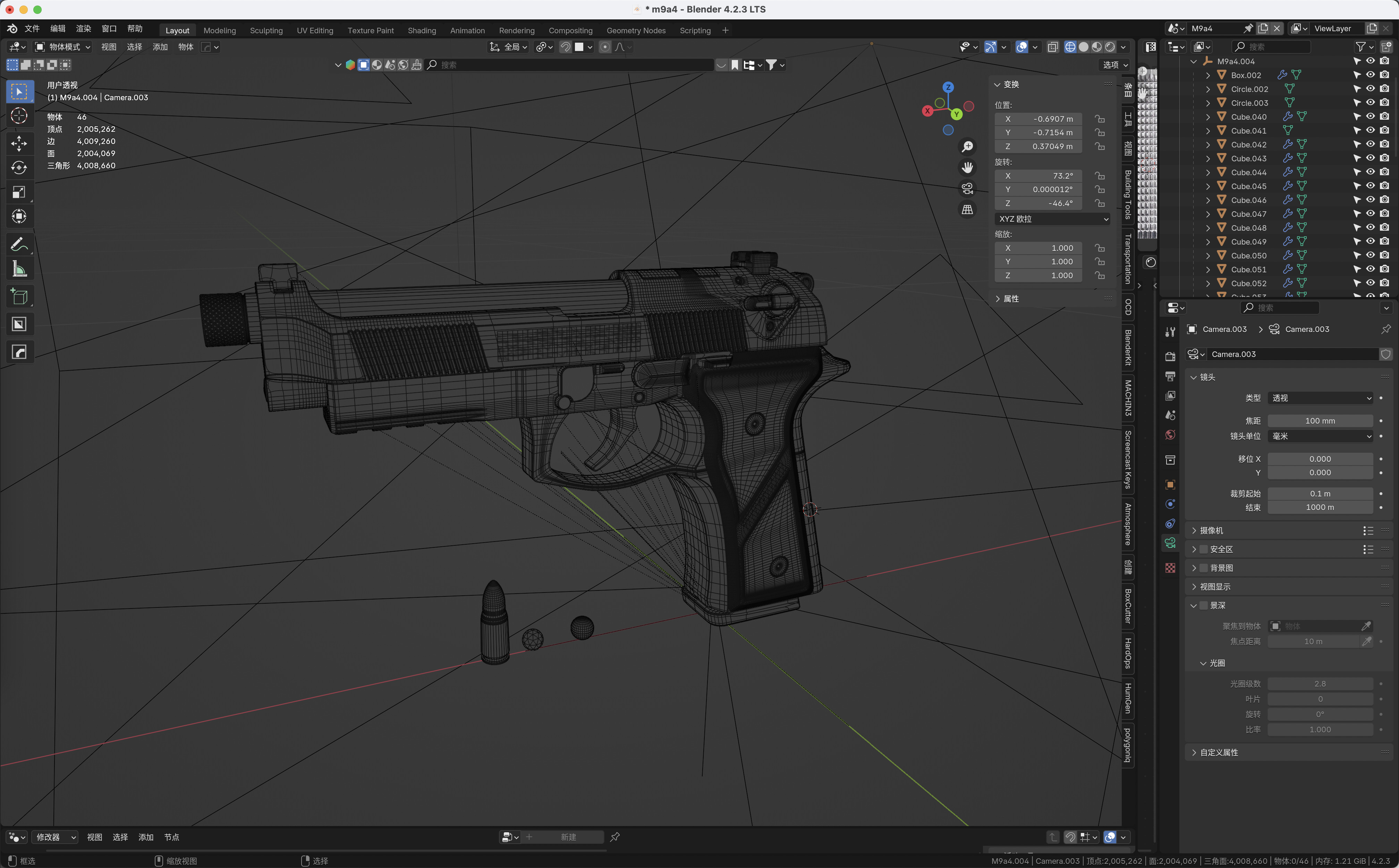 Beretta M9A4 3D model Low-poly 3D model_9
