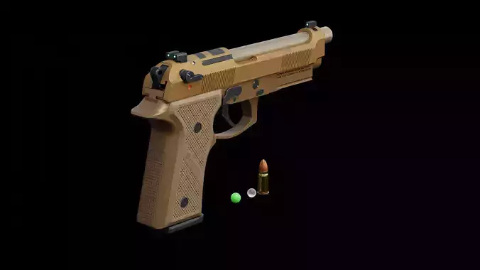 Beretta M9A4 3D model Low-poly 3D model