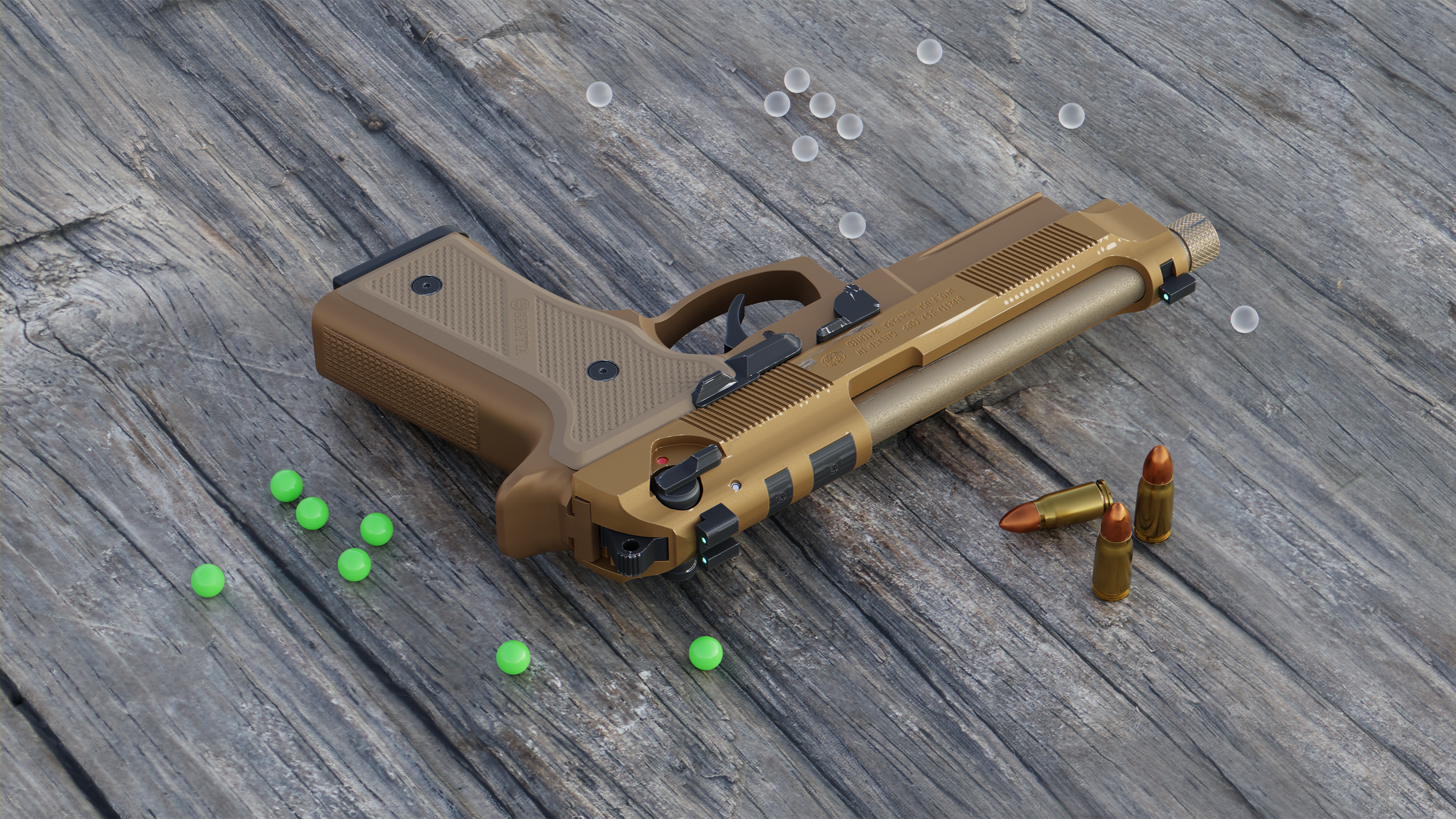 Beretta M9A4 3D model Low-poly 3D model_6