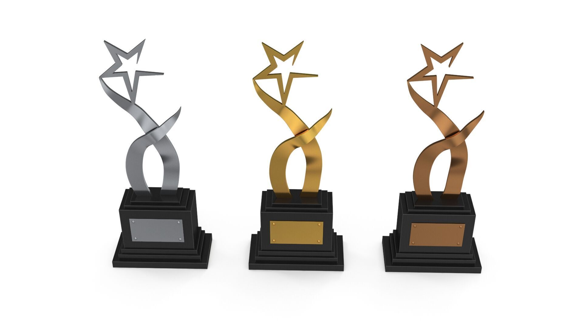 Trophy Stars 3D model_6