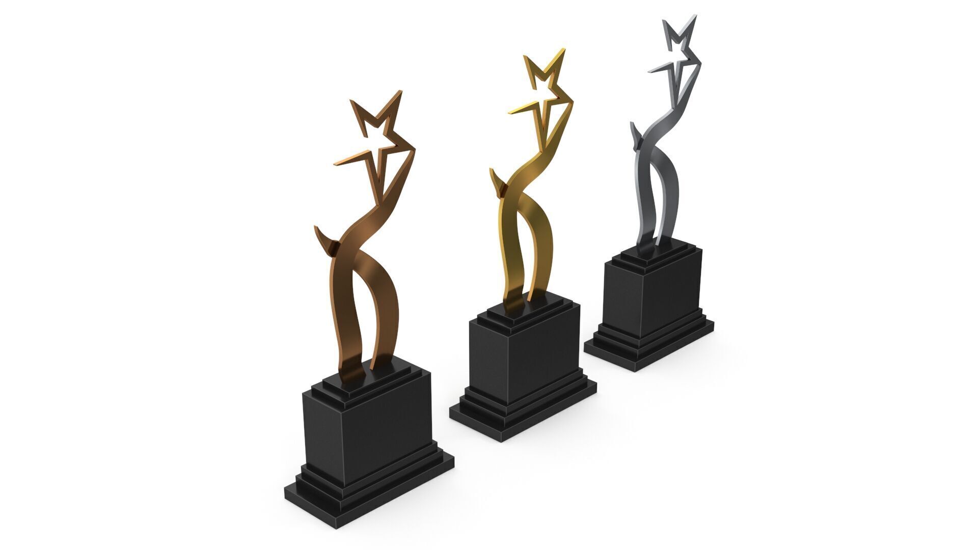 Trophy Stars 3D model_2