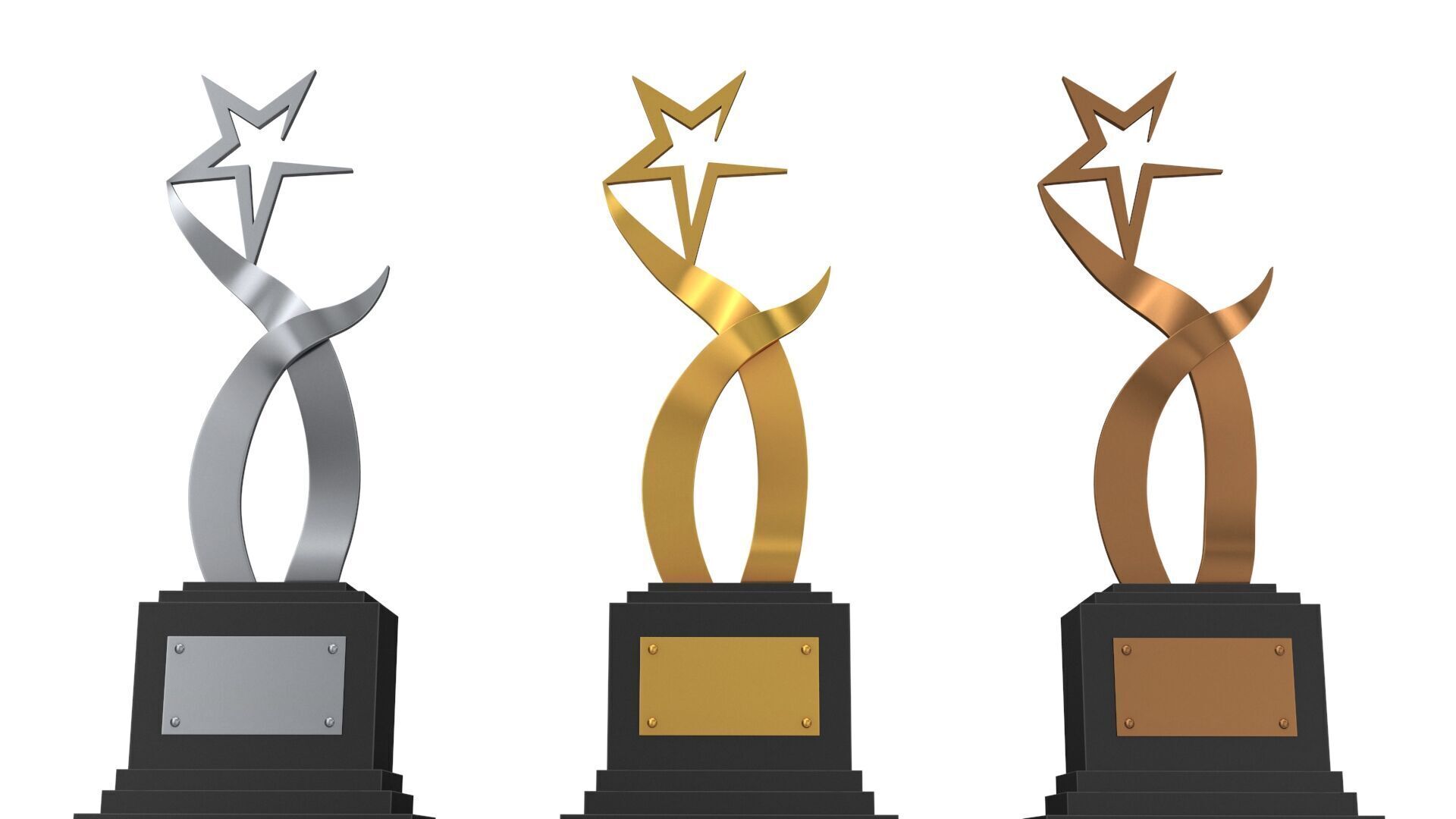 Trophy Stars 3D model_8