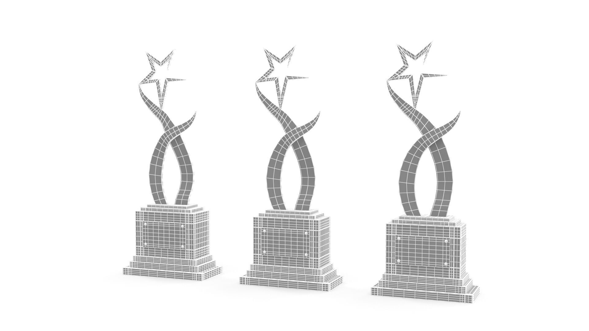 Trophy Stars 3D model_12
