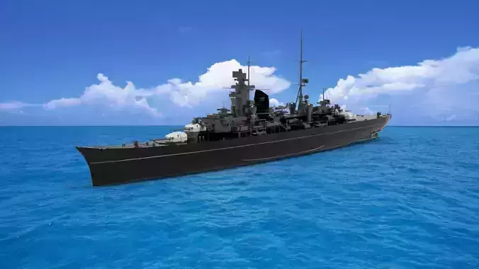 German cruiser Prinz Eugen 3D model