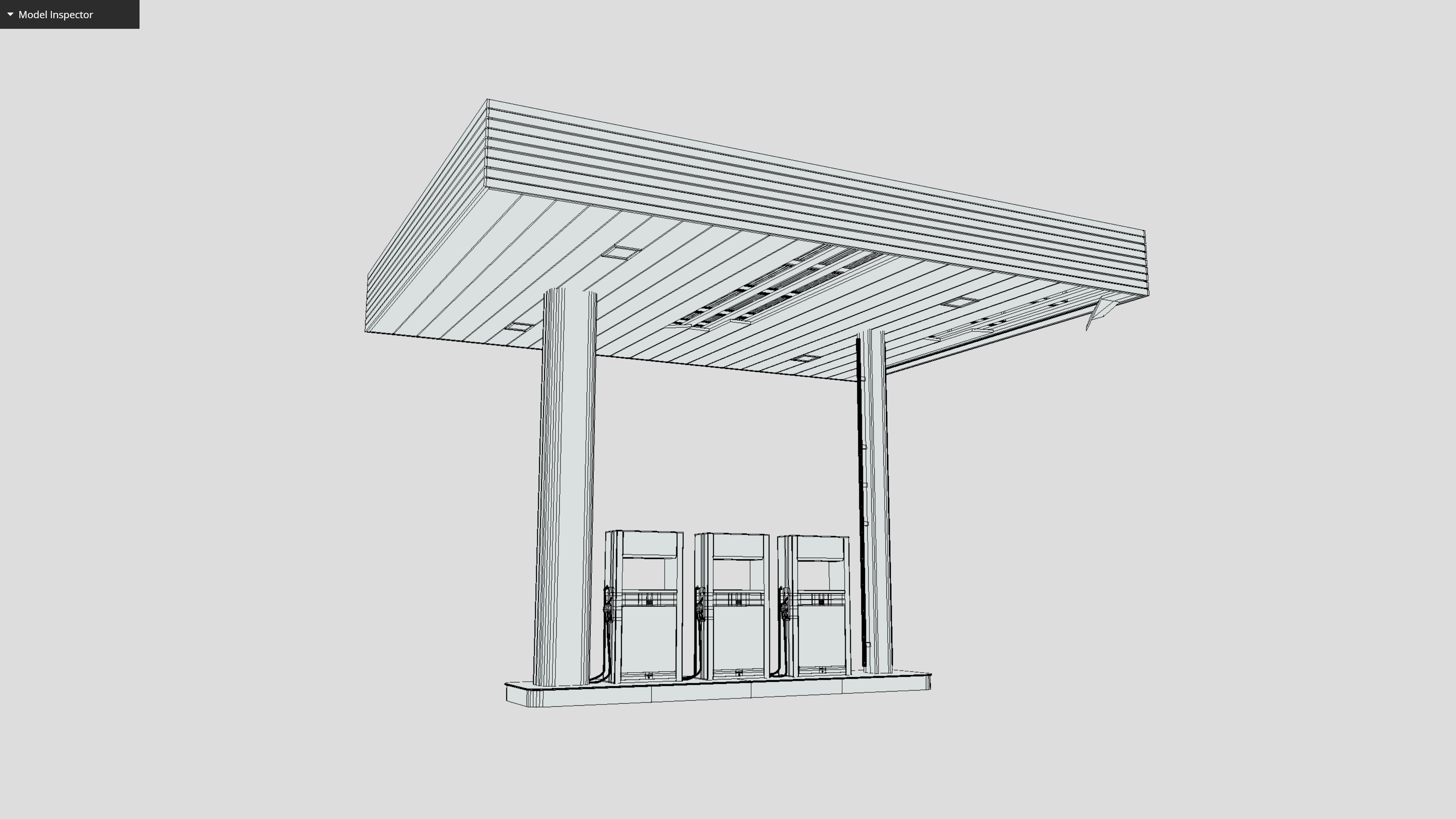 Old Gas Station Low-poly 3D model_3