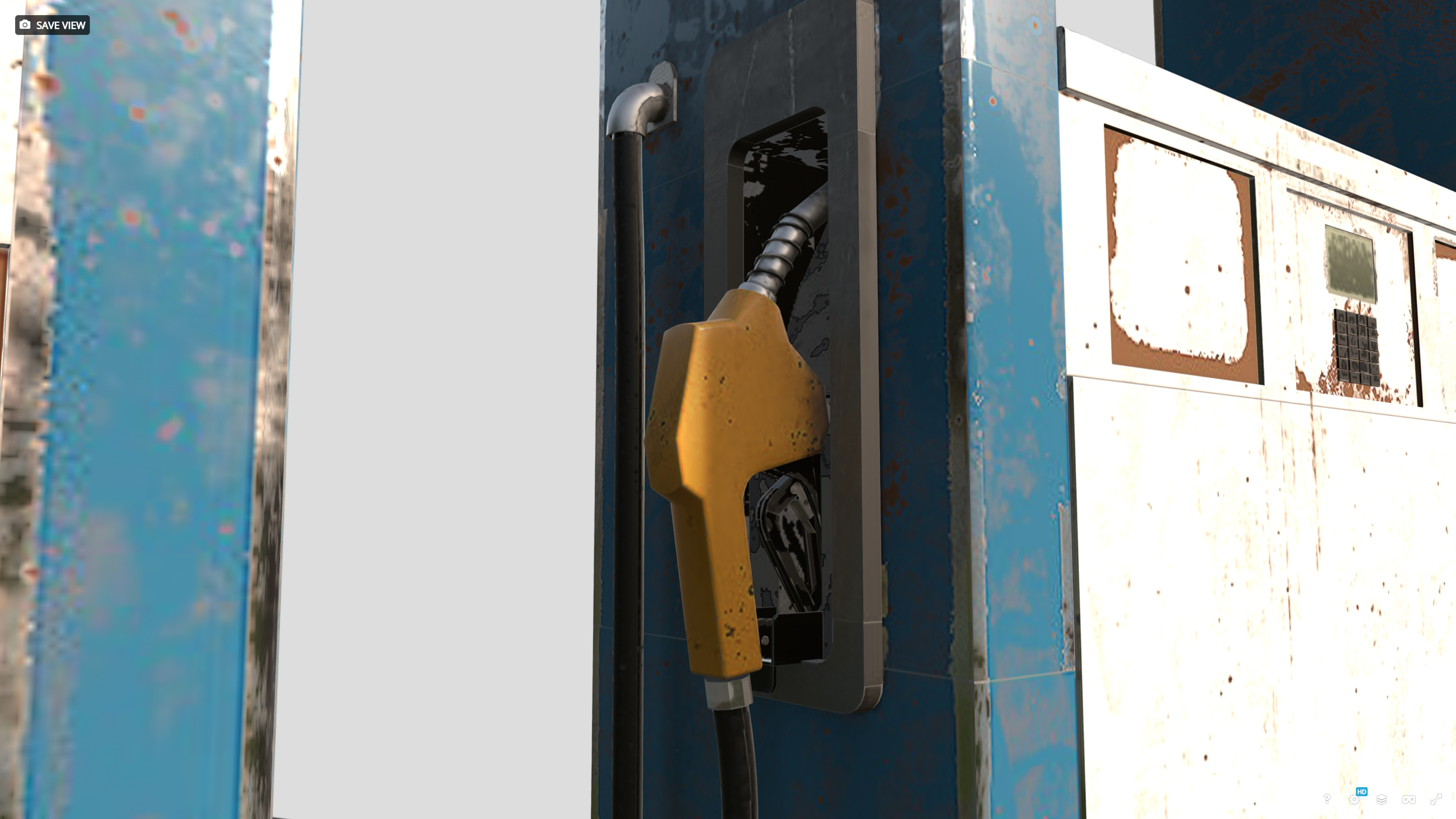 Old Gas Station Low-poly 3D model_2