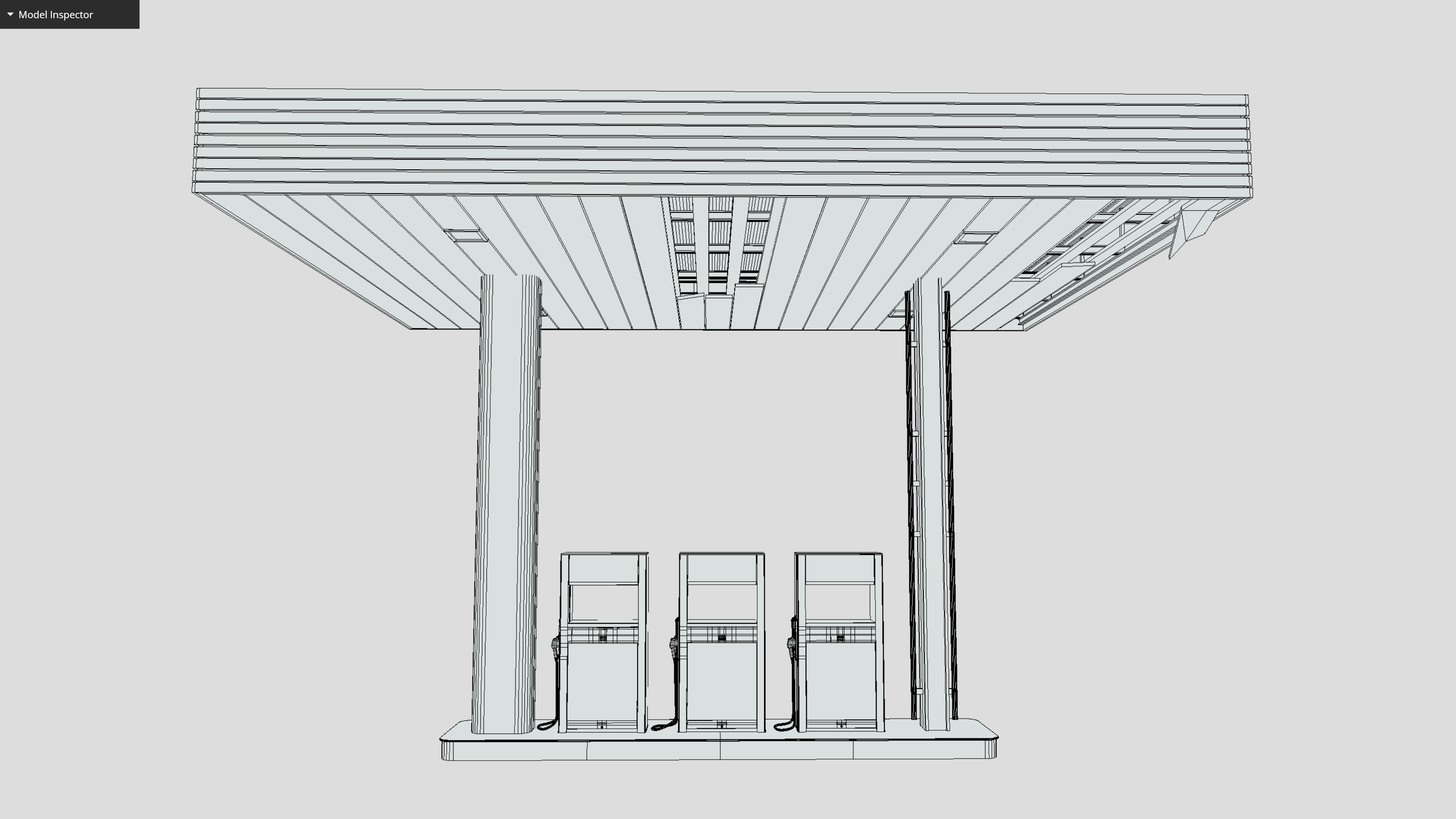 Old Gas Station Low-poly 3D model_5