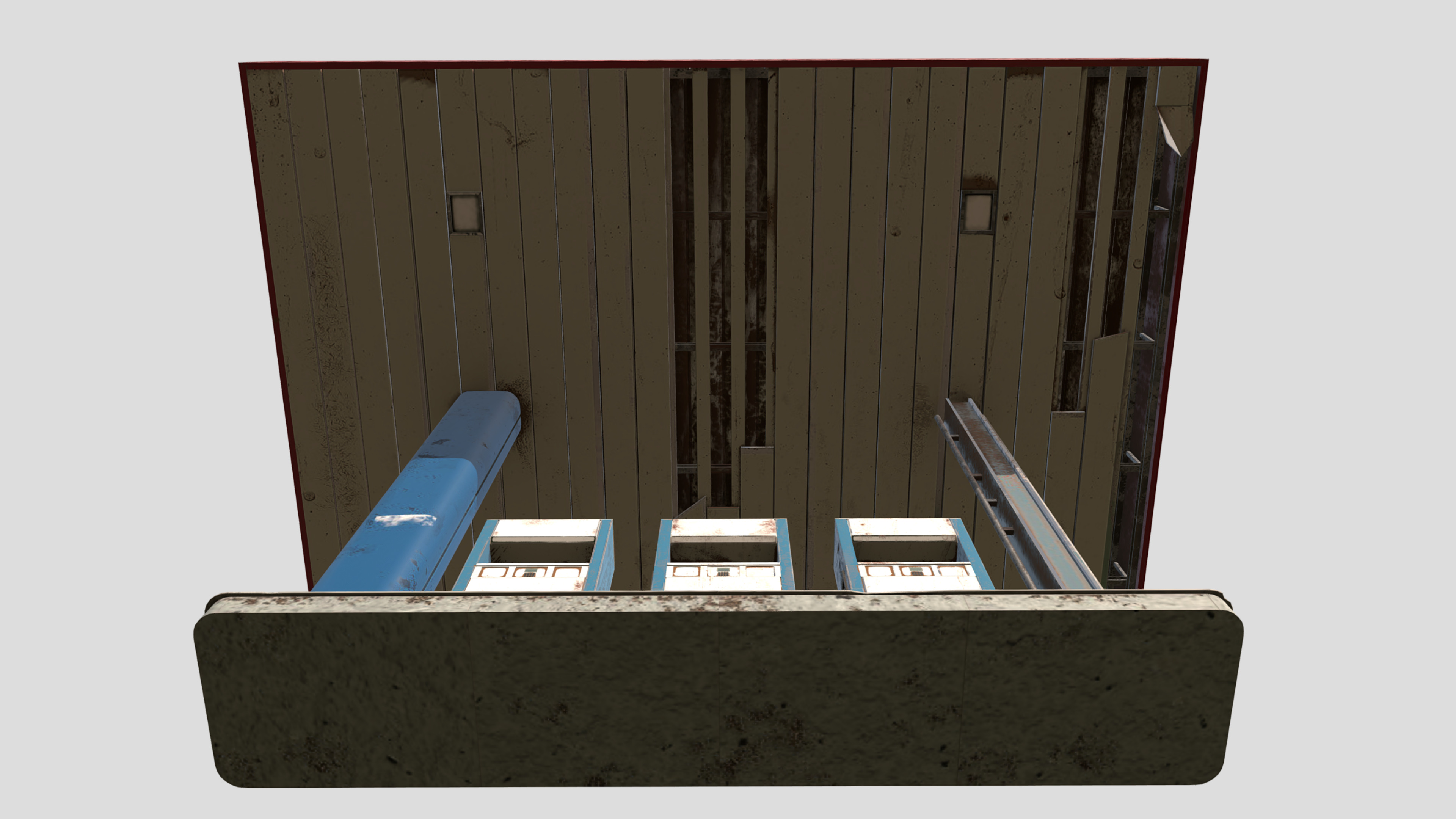 Old Gas Station Low-poly 3D model_9