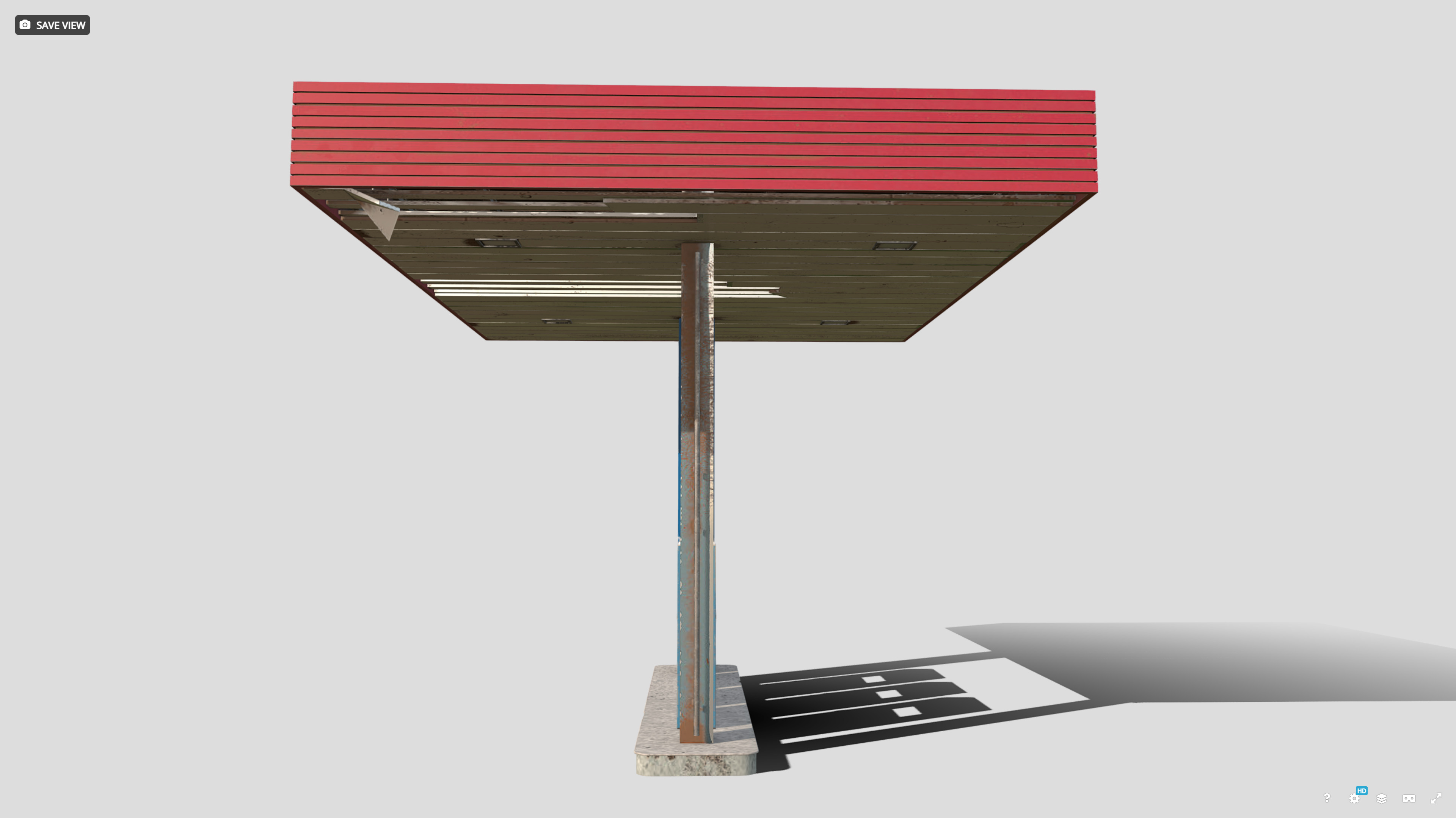 Old Gas Station Low-poly 3D model_8