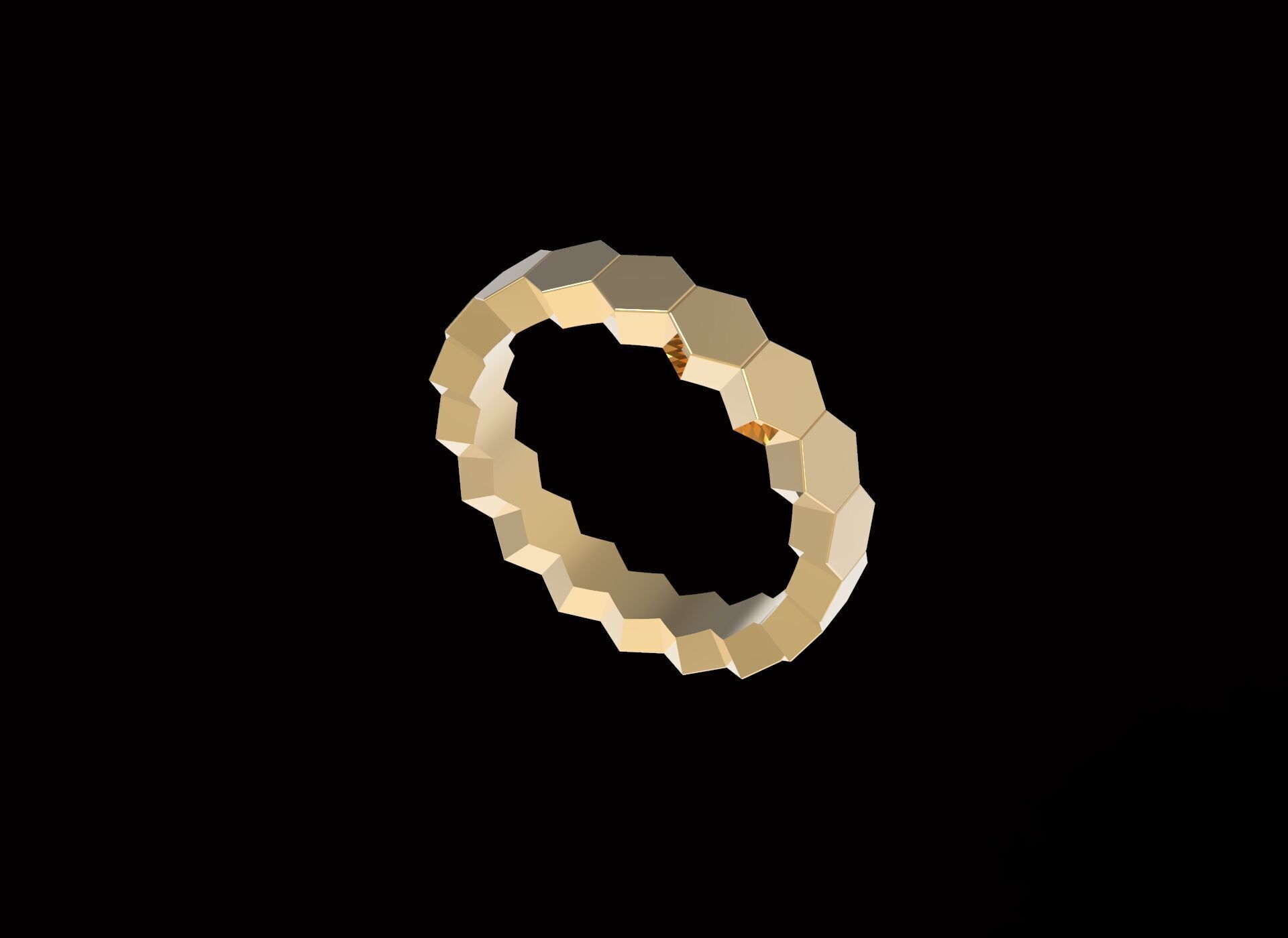 Ring Honeycomb Beehive Without Diamond USA 6 3D print model_1