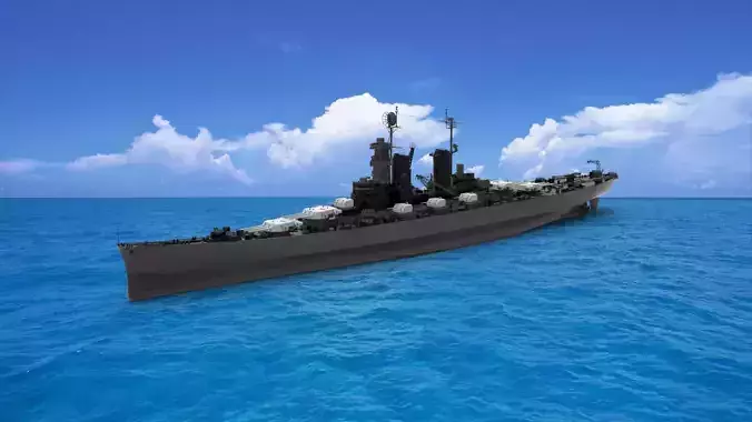 warship 3D model