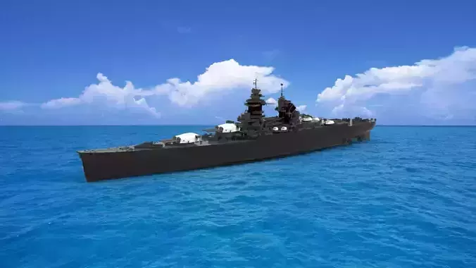 French battleship Richelieu 3D model