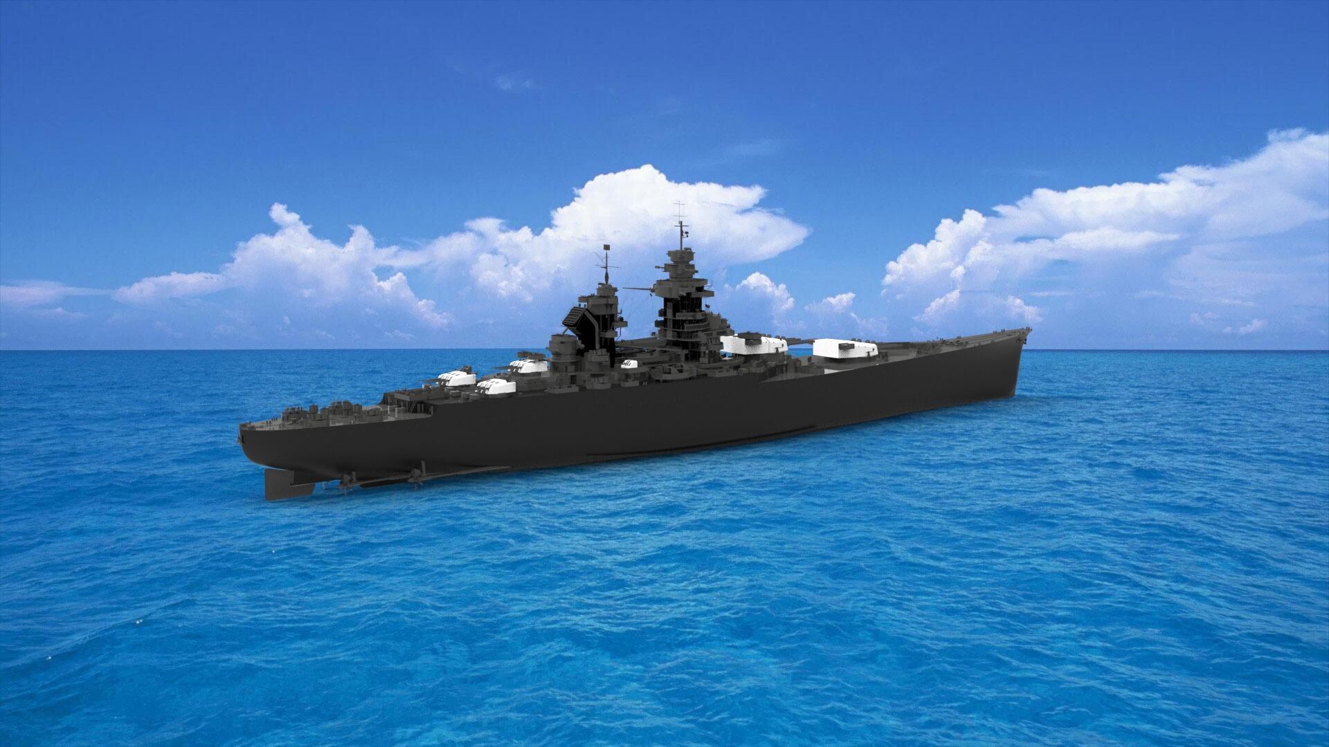 French battleship Richelieu 3D model_1