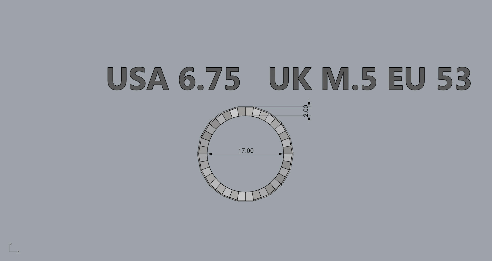 Ring Honeycomb Beehive Without Diamond 17 mm 3D print model_6