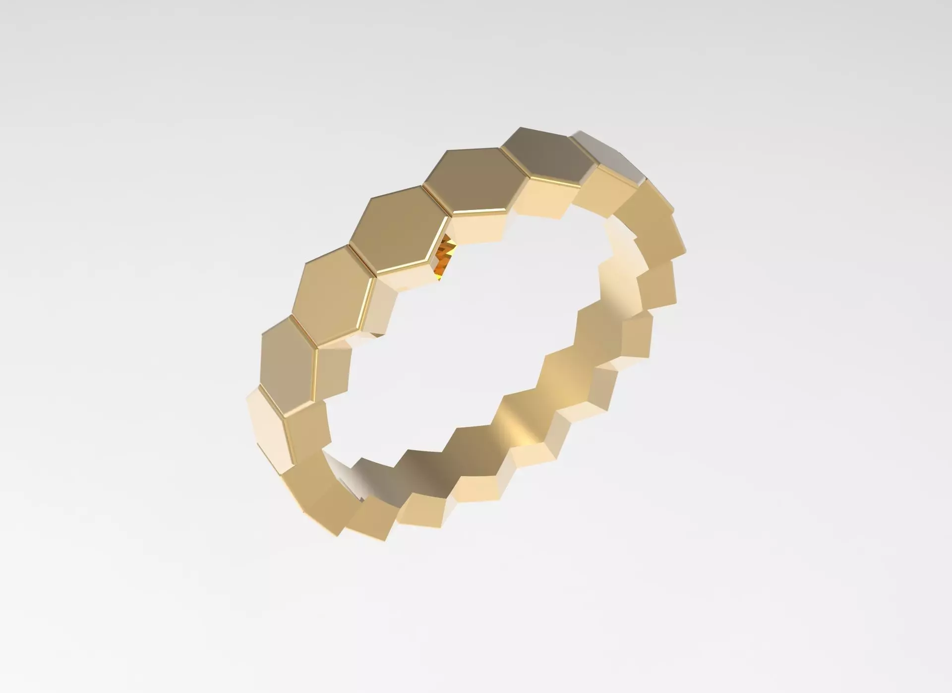 Ring Honeycomb Beehive Without Diamond 17 mm 3D print model_0