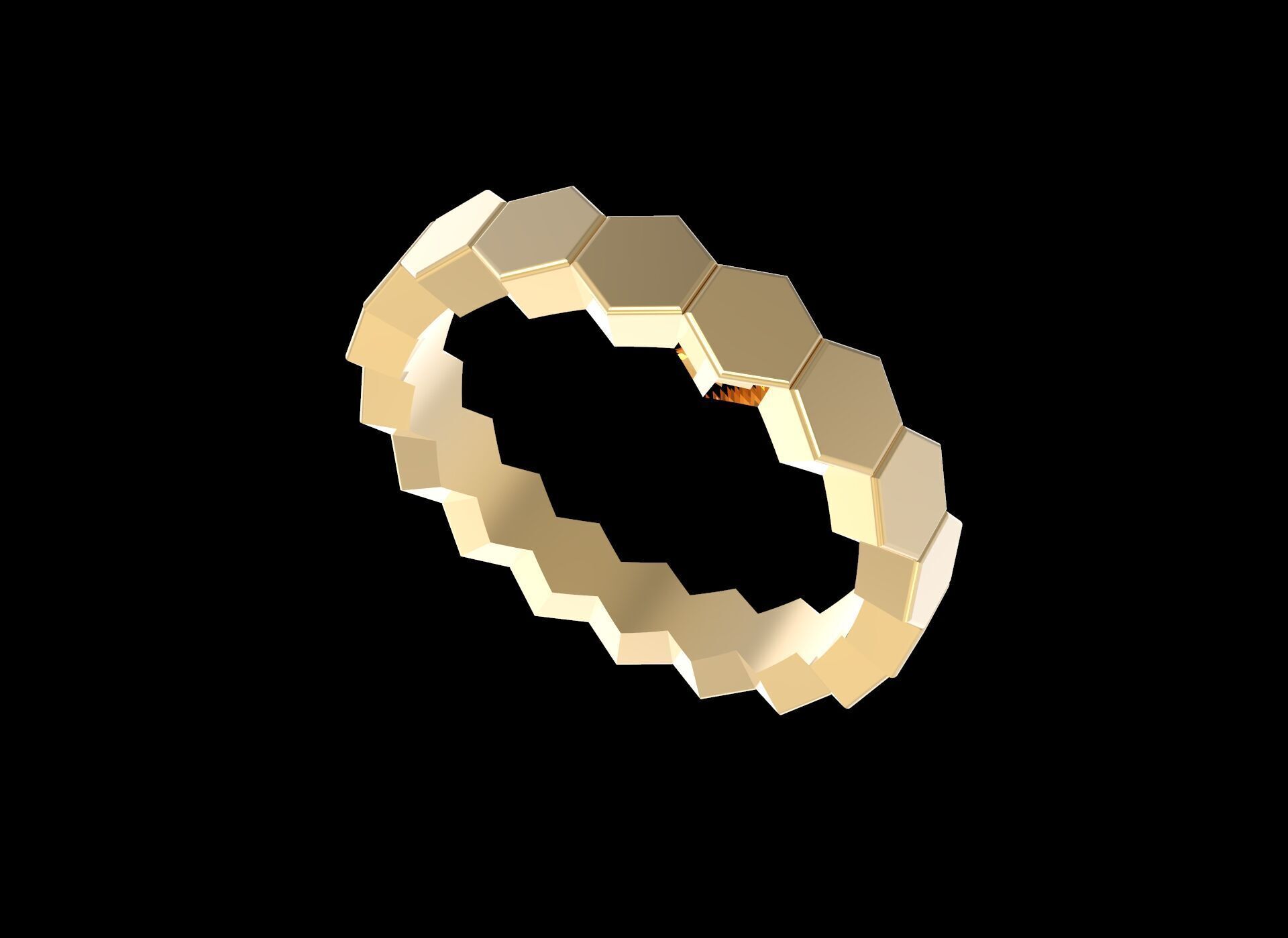 Ring Honeycomb Beehive Without Diamond 17 mm 3D print model_1