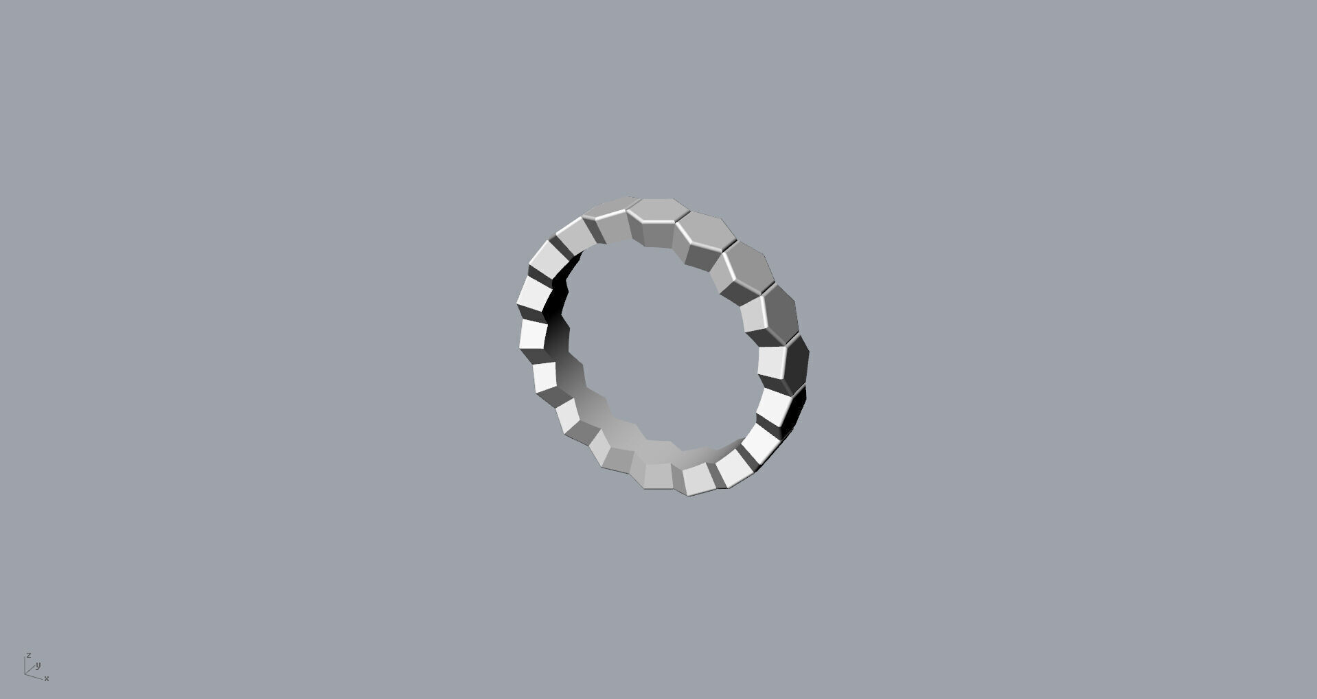 Ring Honeycomb Beehive Without Diamond 17 mm 3D print model_9