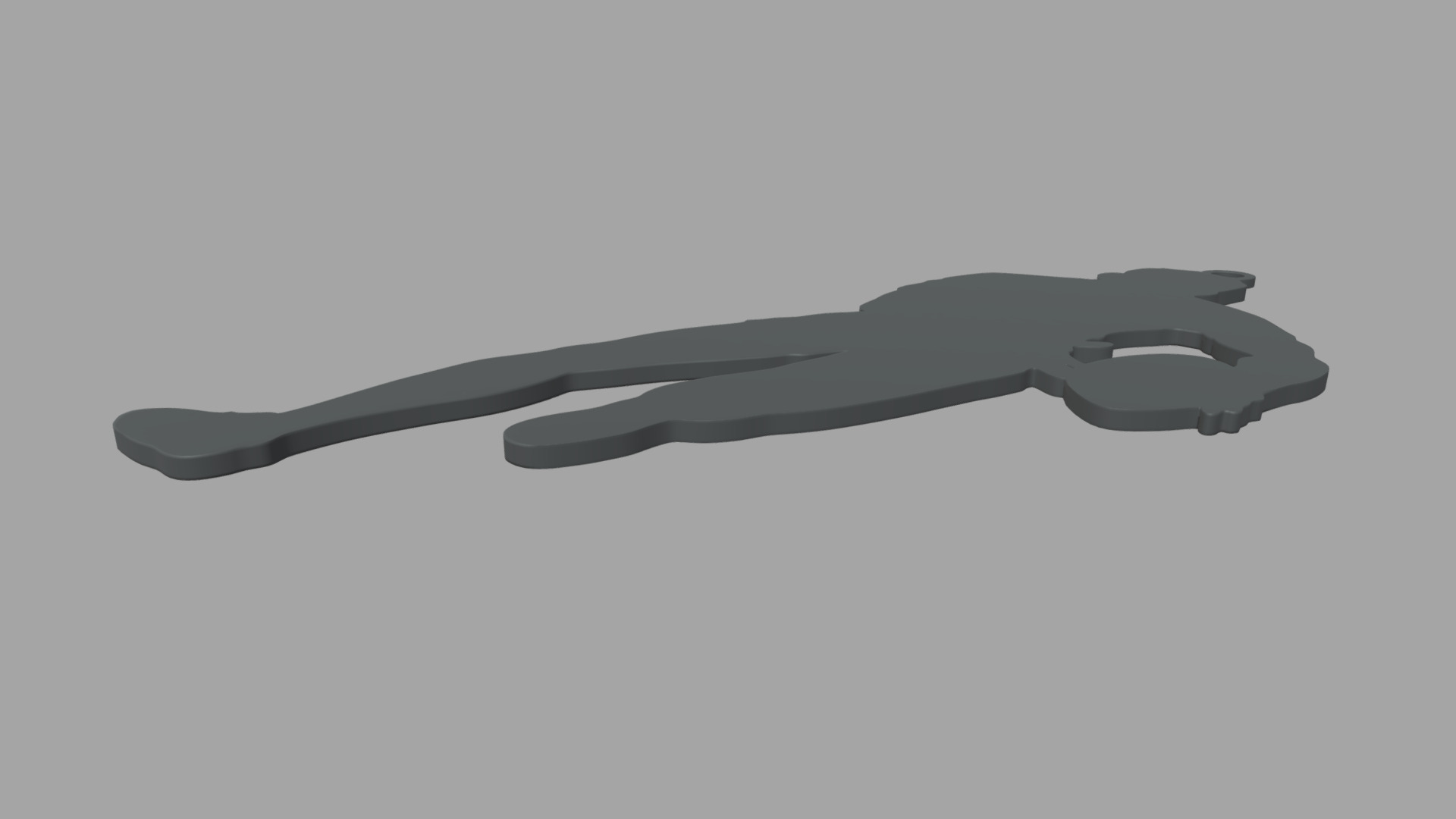 Rugby Key Ring Chain 01 Low-poly 3D model_2