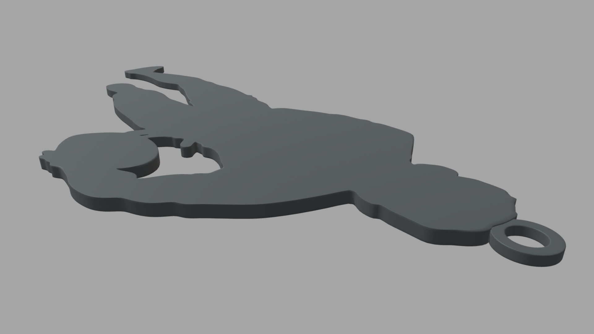 Rugby Key Ring Chain 01 Low-poly 3D model_3