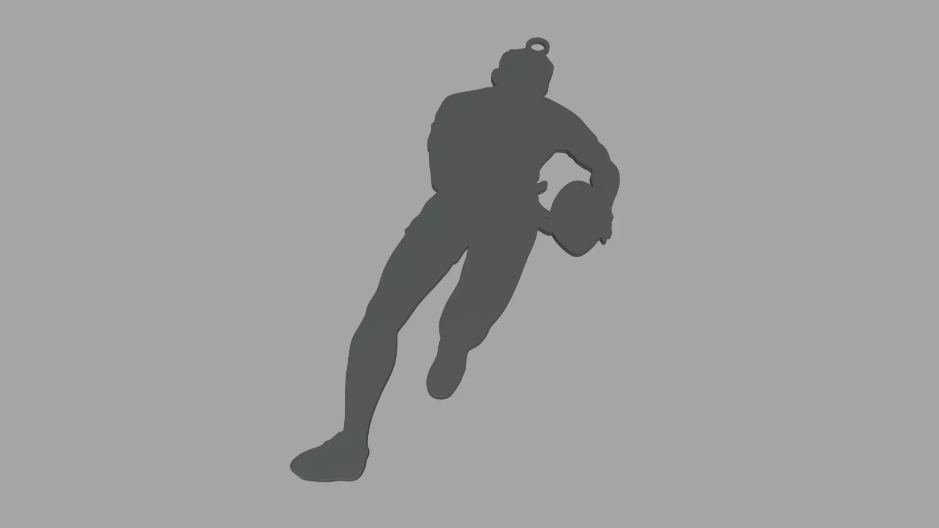 Rugby Key Ring Chain 01 Low-poly 3D model_0