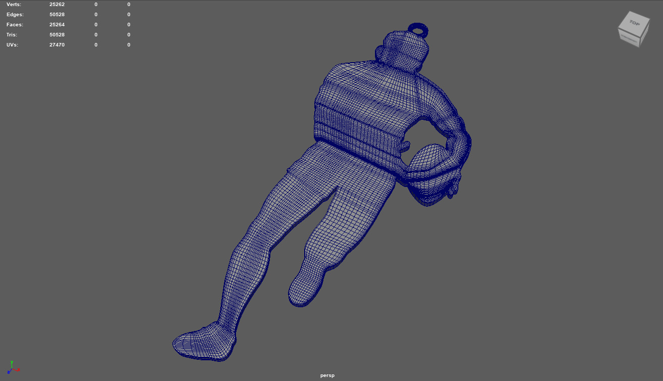 Rugby Key Ring Chain 01 Low-poly 3D model_6