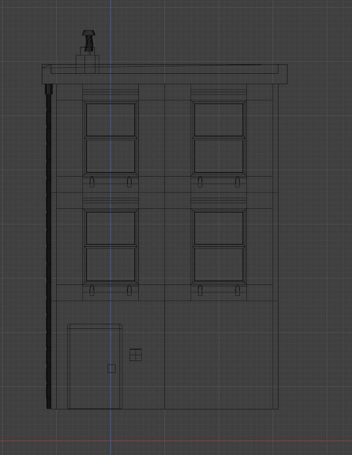 Stylized Low Poly Brick Apartment Compact Urban Building Low-poly 3D model_6