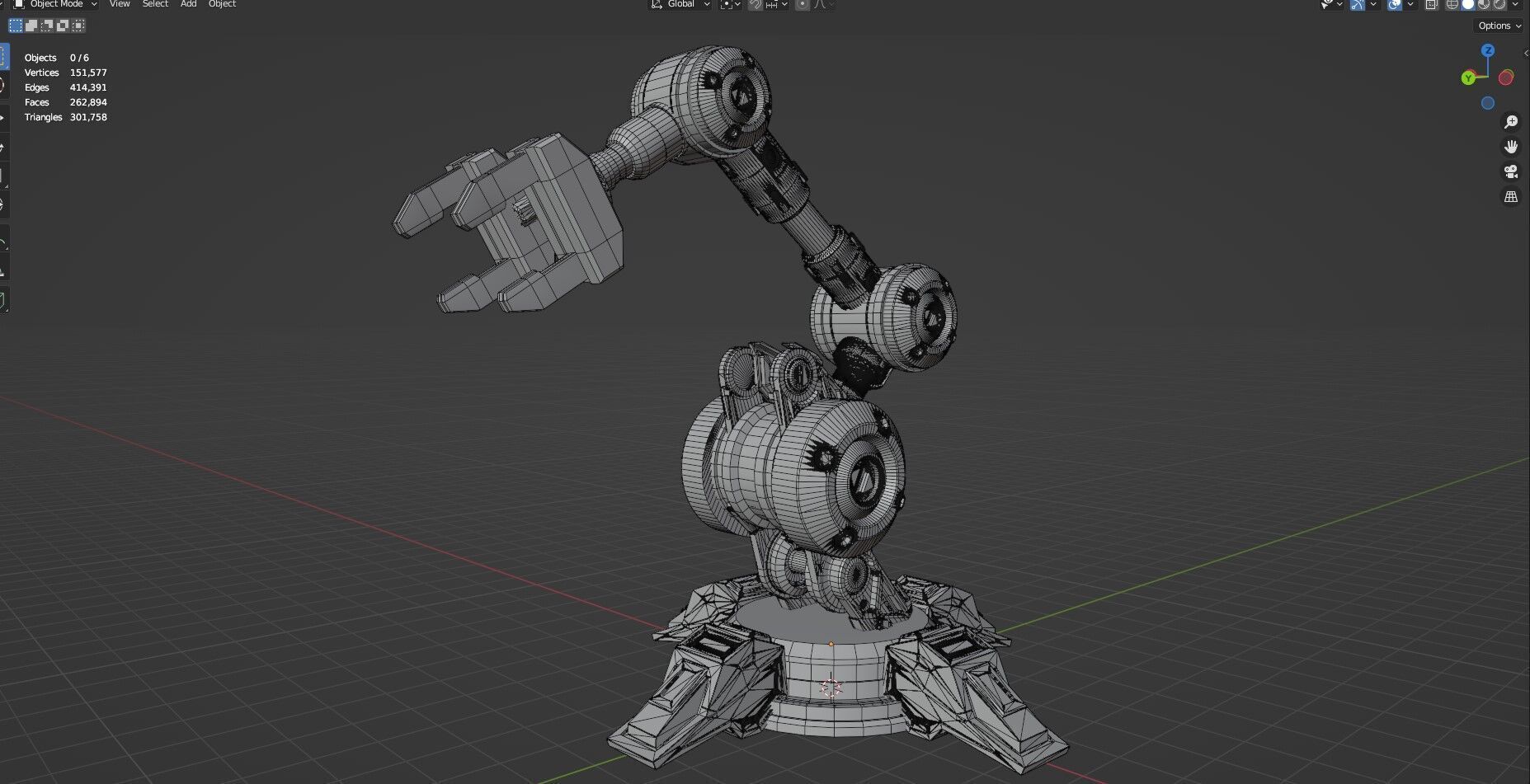 Industrial Robot Arm - 5-Untextured 3D model_16