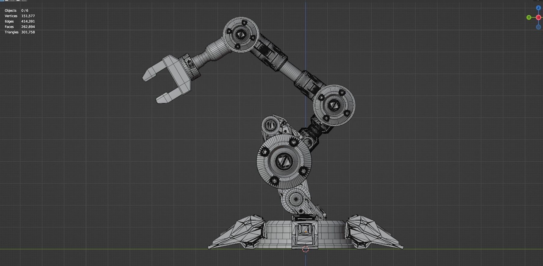 Industrial Robot Arm - 5-Untextured 3D model_17