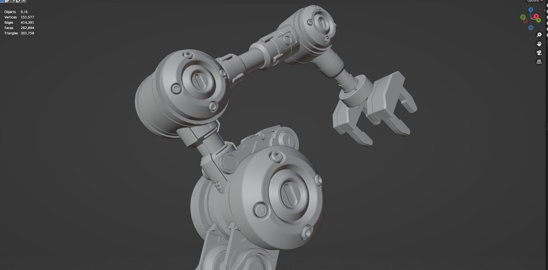 Industrial Robot Arm - 5-Untextured 3D model_34