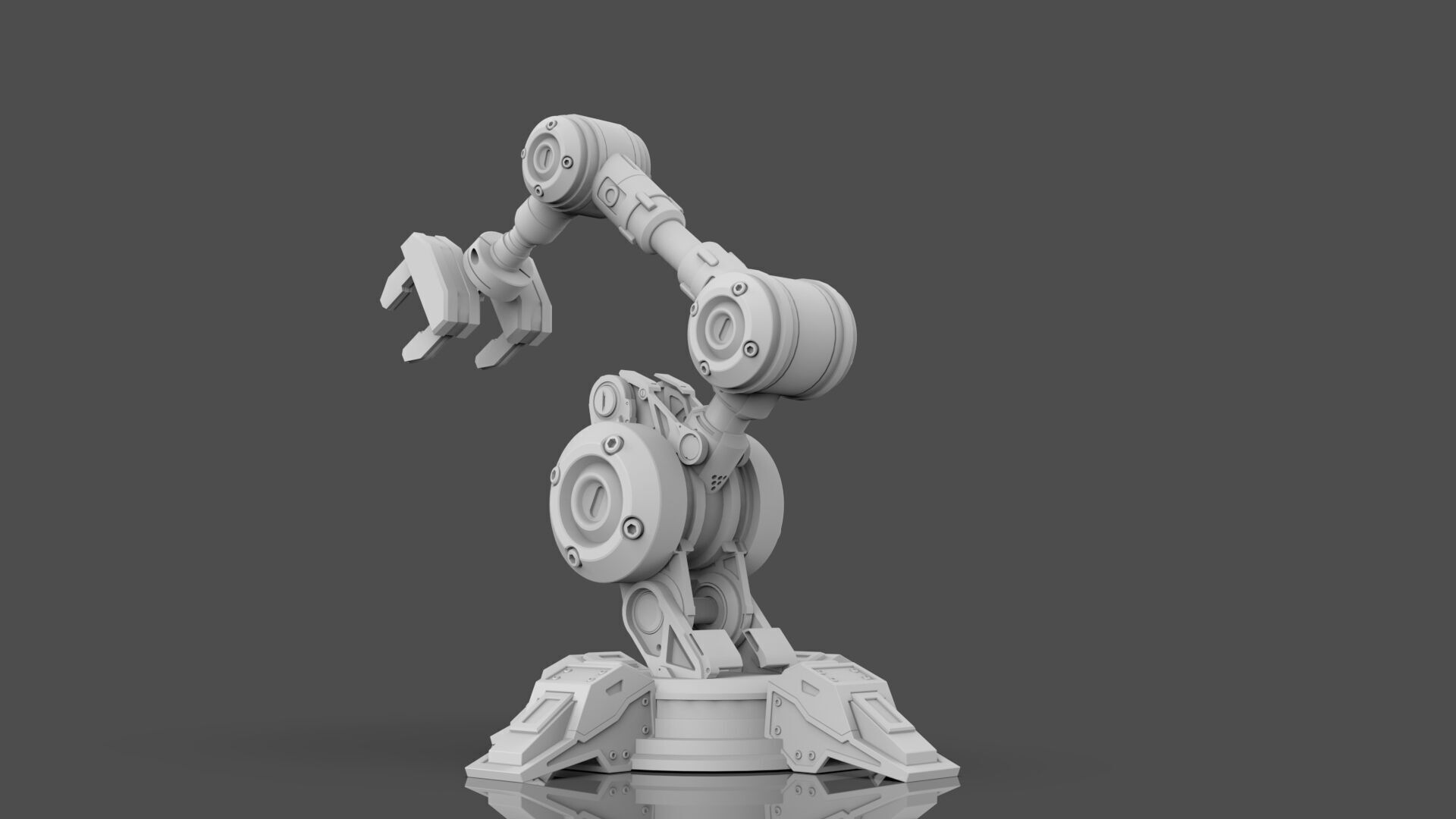 Industrial Robot Arm - 5-Untextured 3D model_6