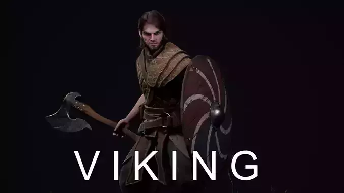 Viking 5 Medieval warrior Low-poly 3D model