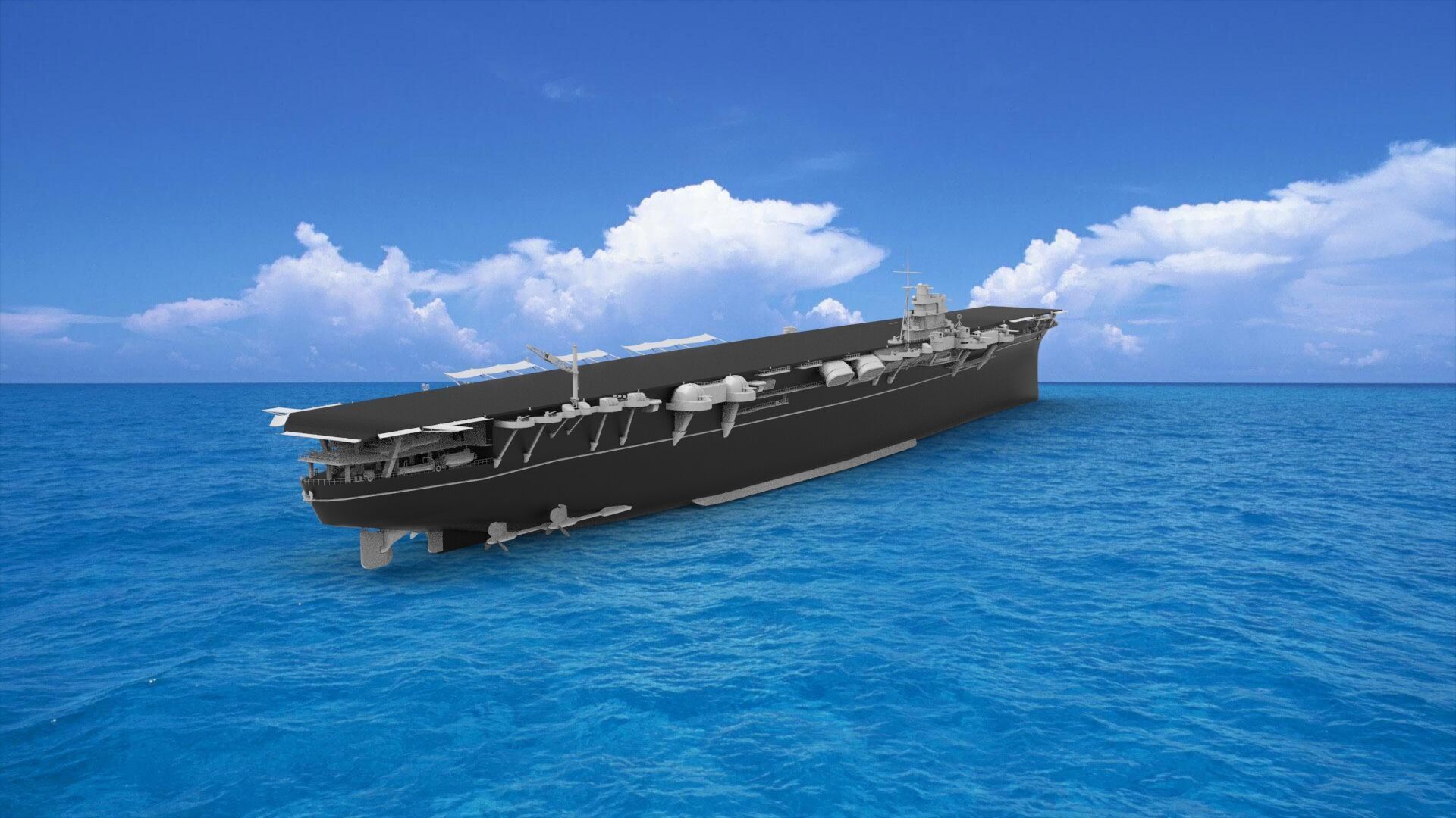 Japanese aircraft carrier Shokaku 3D model_1