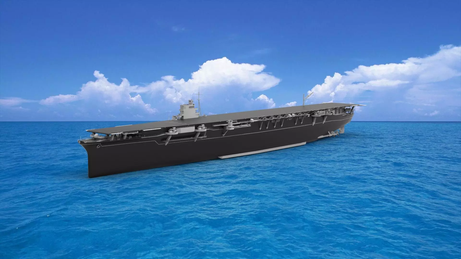 Japanese aircraft carrier Shokaku 3D model_0