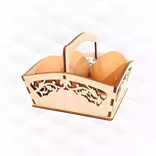 Gift Easter Basket holiday decor eggs holder design laser cut