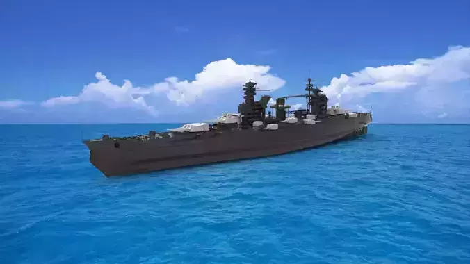 warship 3D model