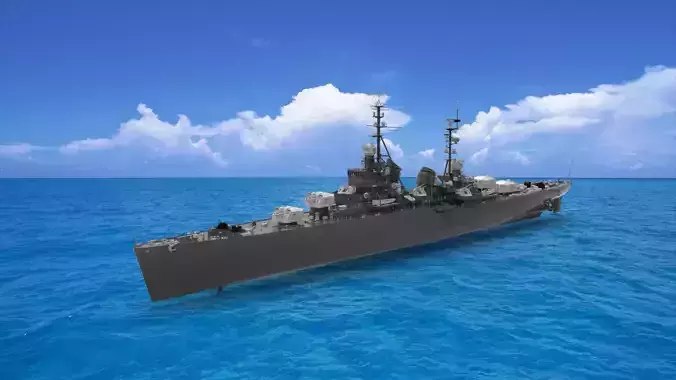 warship 3D model