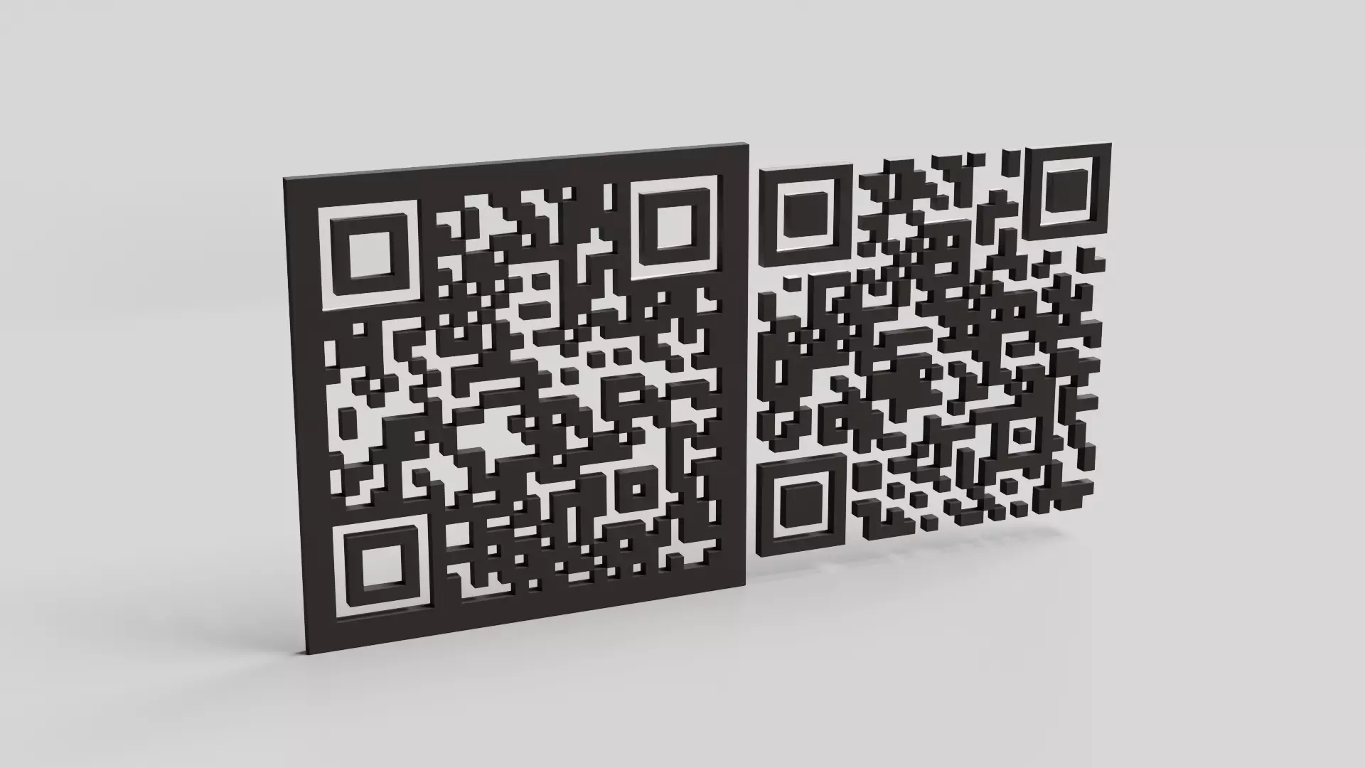 Simple QR Code Model Low-poly 3D model_0