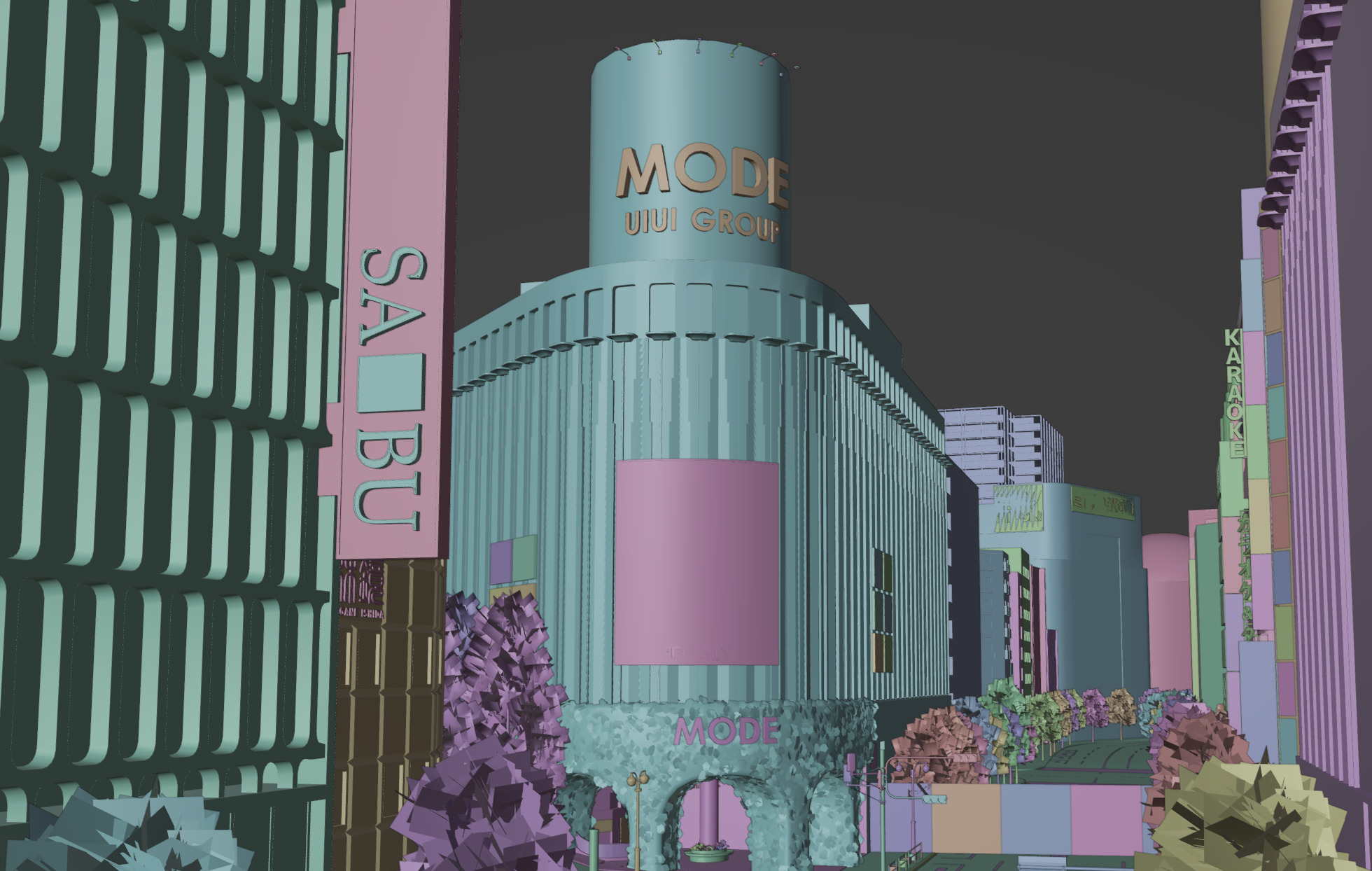 Shibuya - Crossing and surrounding areas Low-poly 3D model_25