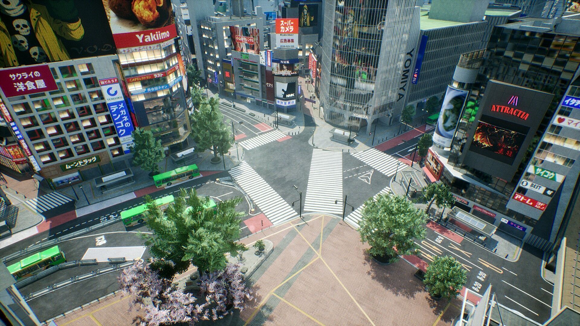 Shibuya - Crossing and surrounding areas Low-poly 3D model_0