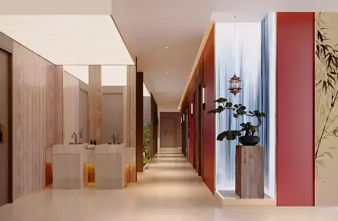 New Chinese dining aisle washbasin