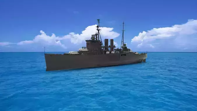 warship 3D model