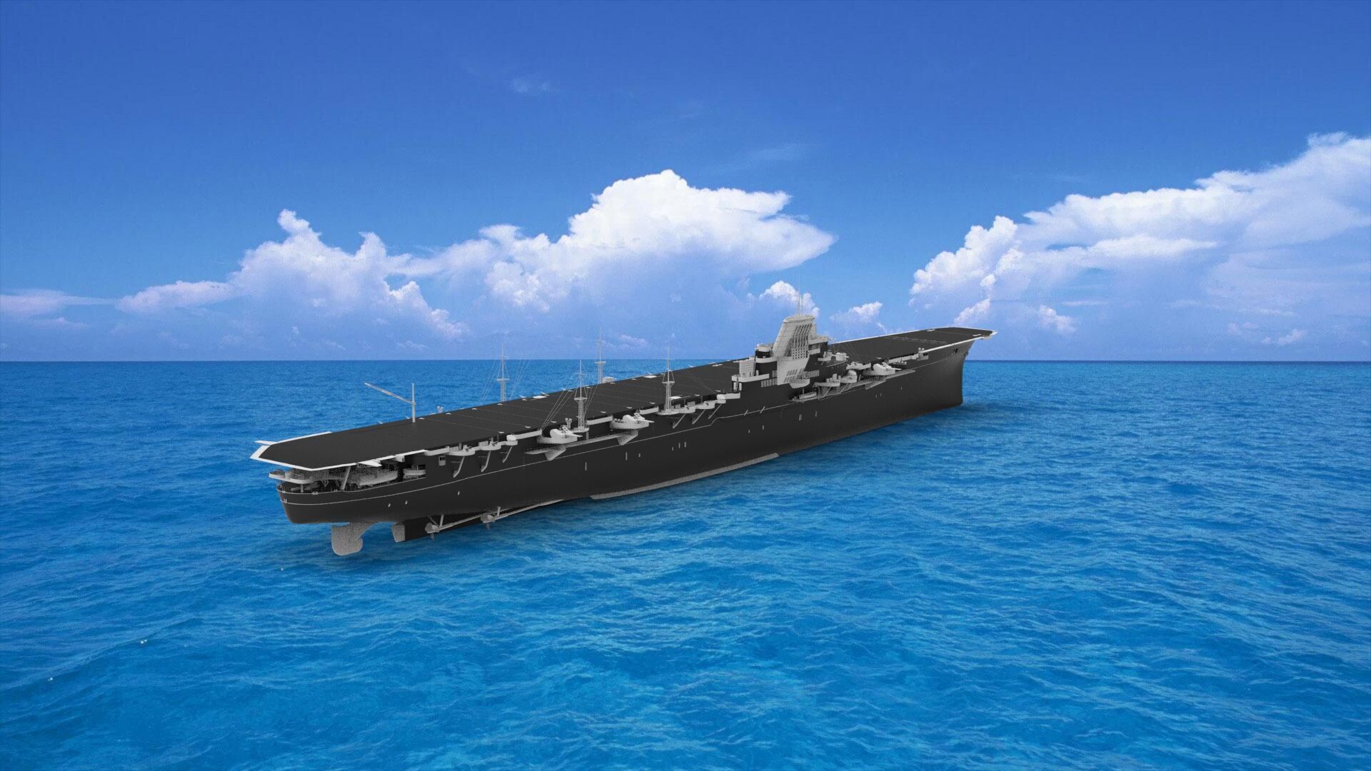 Japanese aircraft carrier Taiho 3D model_1